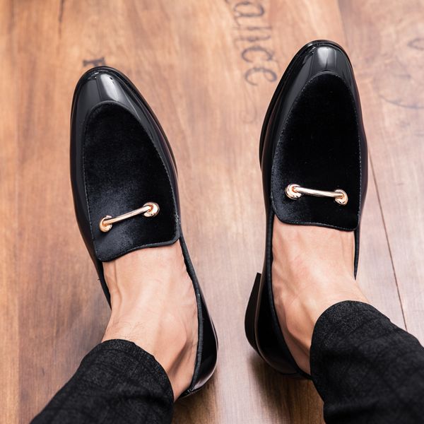 

mens loafer flats shoes fashion casual shoes genuine leather men wedding party outdoor driving for men mocassin i, Black