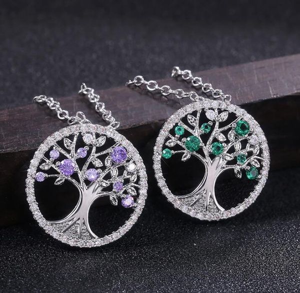 

fashion life tree lady necklace natural wind creative pendant zircon necklace wy935, Silver