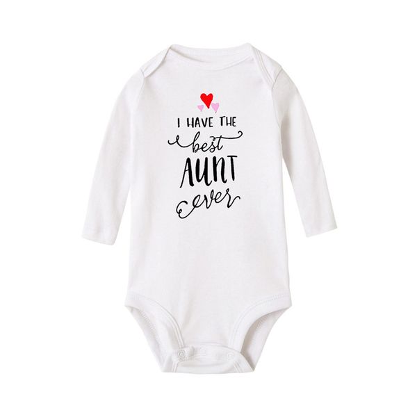 

i have the aunt ever infant newborn baby bodysuit cotton long sleeve body baby boy girl romper baby casual outfits 0-18m, White