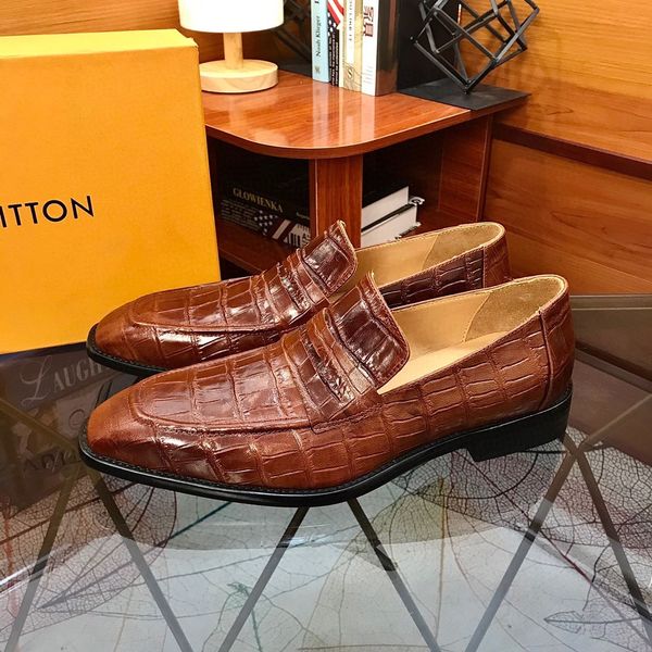 

fast shipping 2020 men's business english lace-up casual leather shoes dress shoes beef tendon sole dustproof wild models05, Black