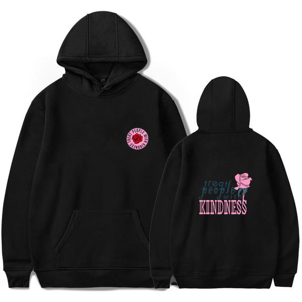 

harry styles fall winter men/women hoodie sweatshirt harry style treat people with kindness letter pattern hoodie polluvers, Black