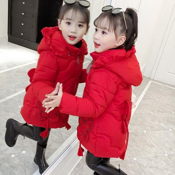 

девушки зимнее пальто 2019 новой корейской версии внешней куртки, детская пуховая куртка, девушки, длинные куртки ребенка, Blue;gray