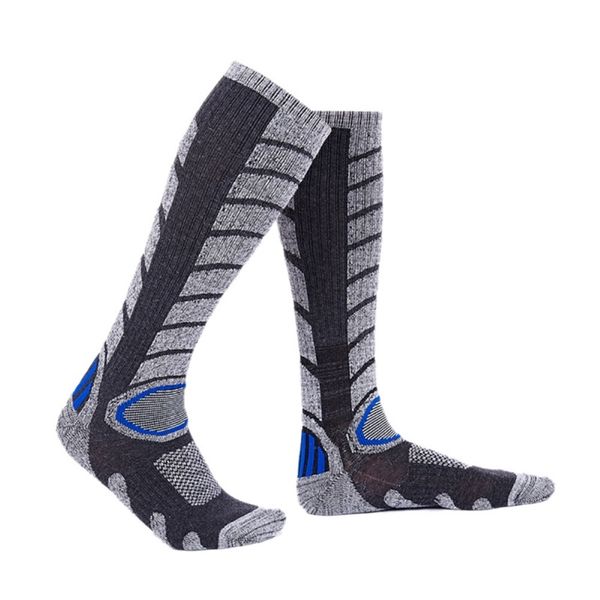 

winter warm men women thermal long ski socks thicker sports snowboard hiking climbing camping socks, Black
