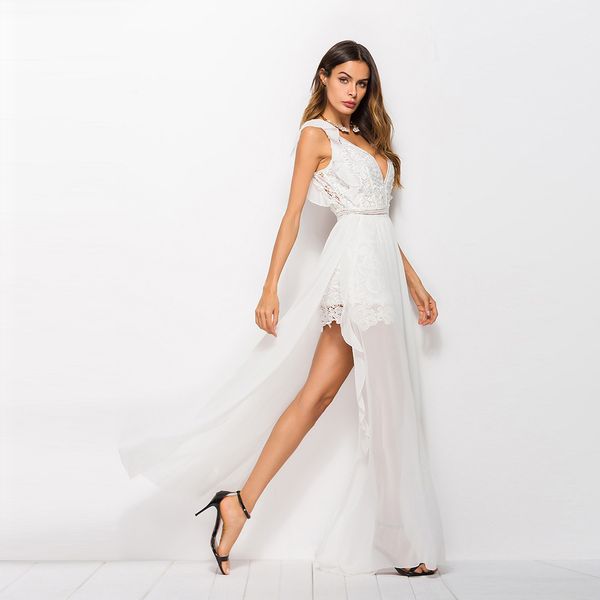 

новая мода женщины полые кружева маятник листьев лотоса шифон платье юбка, Black;gray