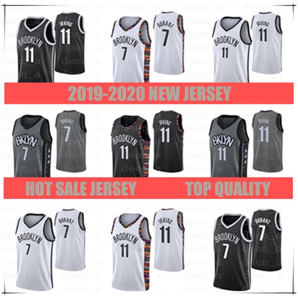 

2020 new men net jerseys kevin 7 kd kyrie 11 irv basketball jersey embroidery logos s-xxl, Black;red