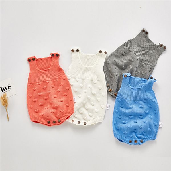 

newborns knitted bodysuit toddler baby girls warm solid sweater vest knit crochet clothes winter sleeveless jumpsuit 3m-3t a20, Blue
