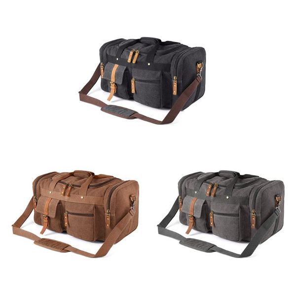 

multifunction travel duffle bag shoulder bag men women casual large capacity luggage canvas storage organizer handbag