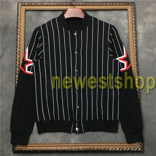 

2020 новый мужской дизайнер пальто куртки модные куртки толстовка толстовка осень спорт черный белые полосы пальто мужские одежда звезда печ, Black