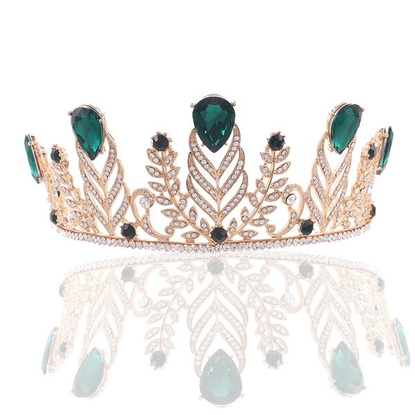 

свадебная вечеринка 16x8см диадемы из бисера с цветочными листьями невесты с короной из бриллиантов и головных уборов для невесты, исполняющ, White;golden