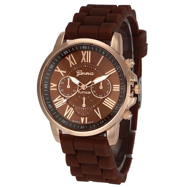 

2018 selling women silicone belt alloy case wrist watch simple casual ladies girls analog quartz watches female bracelet, Slivery;brown