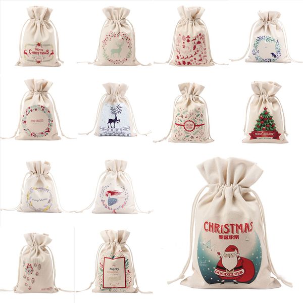 

creative candy bag canvas sack xmas drawstring christmas decoration gift bag bags