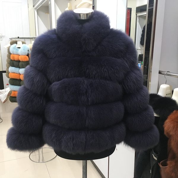 

winter women warm real fur coat short jacket winter fur jacket outerwear 100%natural coats ing, Black