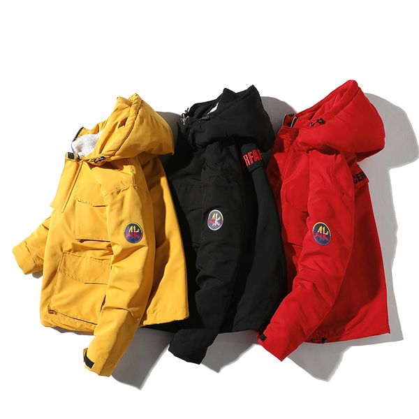 

winter warm hooded jackets winter thickening parkas woolen jacket, Black