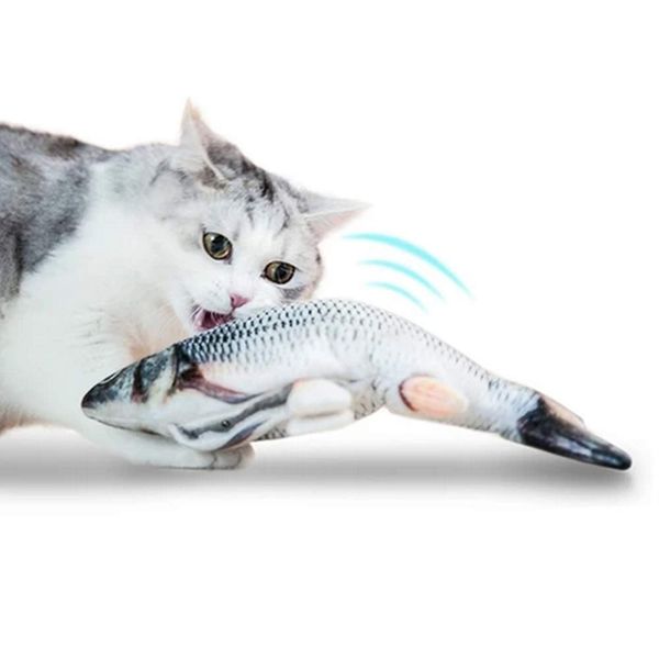

chewing playing plush interactive gift catnip cat toy electronic pet cat toy electric usb charging simulation fish toys for dog