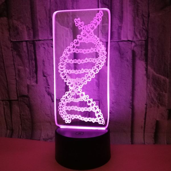 

foreign trade new pattern dna 3d lamp colorful remote control touch led lamp originality product gift 3d small night-light