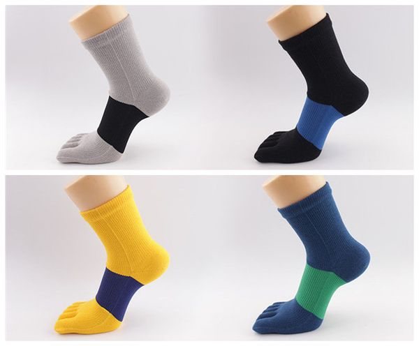 

mens designer socks fashion summer brearhable sports compression socks soft males fitness casual five toe socks, Black