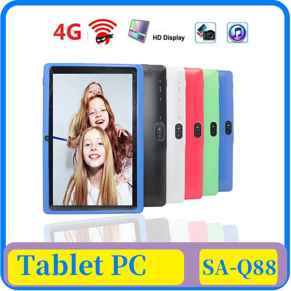 

12x 7 inch capacitive allwinner a33 quad core android 4.4 dual camera tablet pc 8gb ram 512mb rom wifi epad youtube facebook google dhl ship