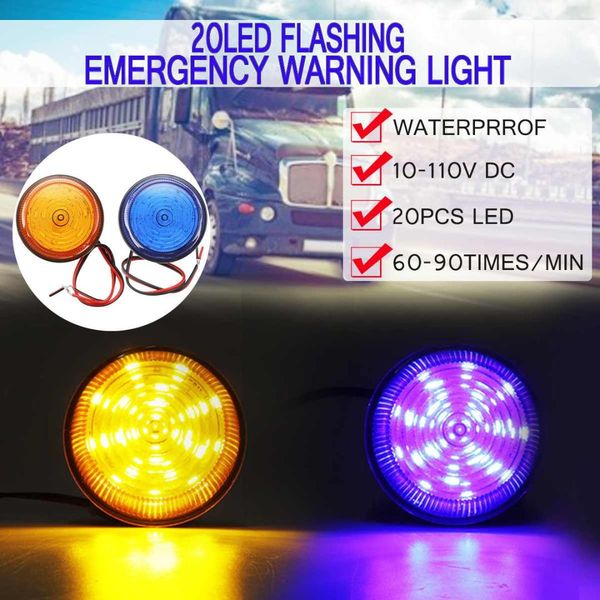 

20 led flashing emergency warning beacon tractor light waterproof caution light for agricultural vehicle school bus truck