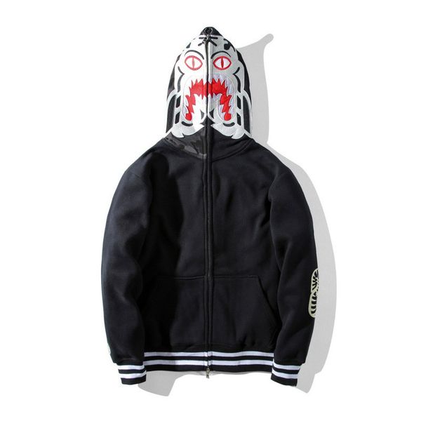 

hoodie sweatshirt mens hoodie letter pattern noctilucence embroidery cardigan hooded collar cotton blend thick casual long sleeve, Black