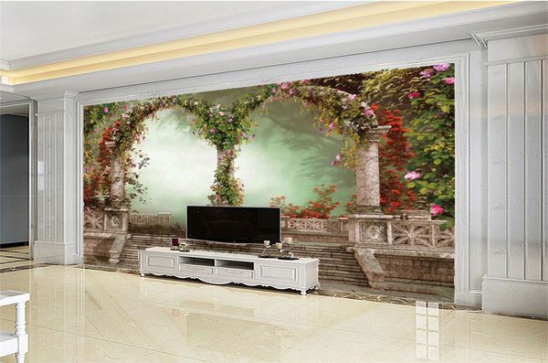 3d Digital Print Wallpaper Beautiful Flowers Arch 3d Flower Wallpaper Hd Moisture Proof Beautiful Wall Paper Wallpapers Hd Widescreen High Quality