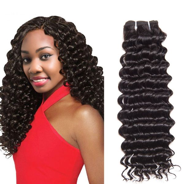 

deep wave связки малазийский волос плетение 100% необработанные virgin малазийский волос уток глубокая волна 10-26 дюйма глубокие фигурные м, Black