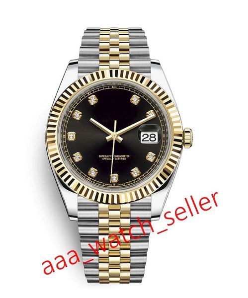 

7 style luxury mens watches datejust 126333 126301 two tone yellow gold&steel jubilee bracelet fluted bezel mechanical automatic wristwatch, Slivery;brown
