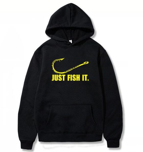 

new 2020 мужчины только рыба это смешной рыбалка рыболов крючок baittackle preshrunk мужчин толстовки марка и женщин толстовка толстовка top, Black