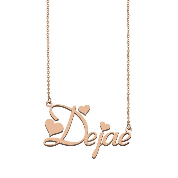 

dejae name necklace pendant for women girls birthday gift custom nameplate kids friends jewelry 18k gold plated stainless steel, Silver