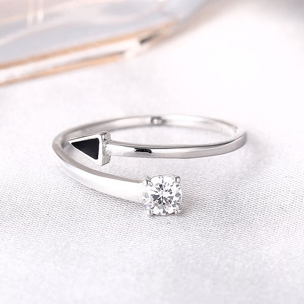arrows cubic zircon ring wedding ring white gold for women ing, Silver