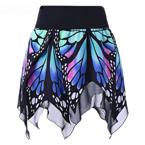 

women skirt summer fashion retro butterfly printing evening party skirt swing skirts casual daily 2020 sale, Black