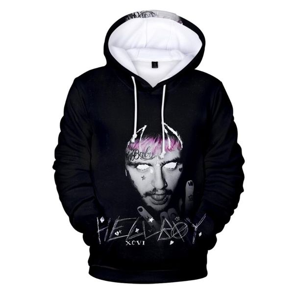 

2020 hell boy lil. peep men/women hooded hody male female autumn long sleeve cry baby pullovers dropship lil peep hoodies coats, Black