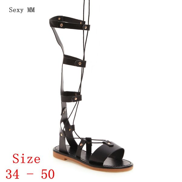 

summer shoes slides women flat gladiator sandals woman flip flops slippers sandals plus size 34-40 41 42 43 44 45 46 47 48 49 50, Black