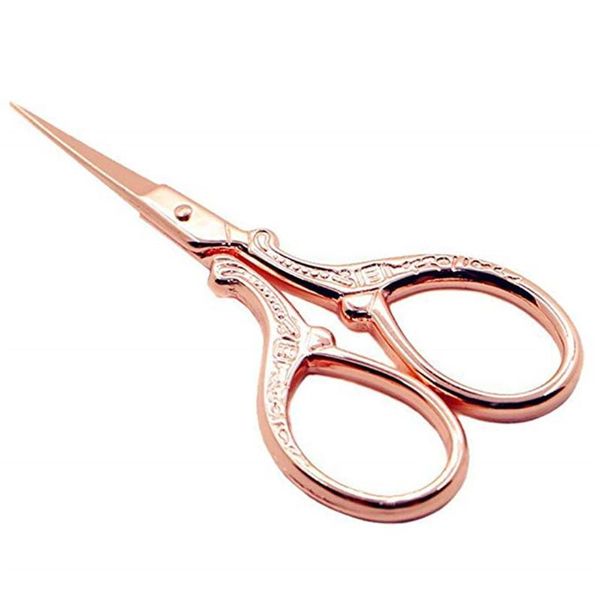 

1pc european vintage sewing scissors rose gold durable embroidery scissors needlework fabric cutter cross stitch cutting tools