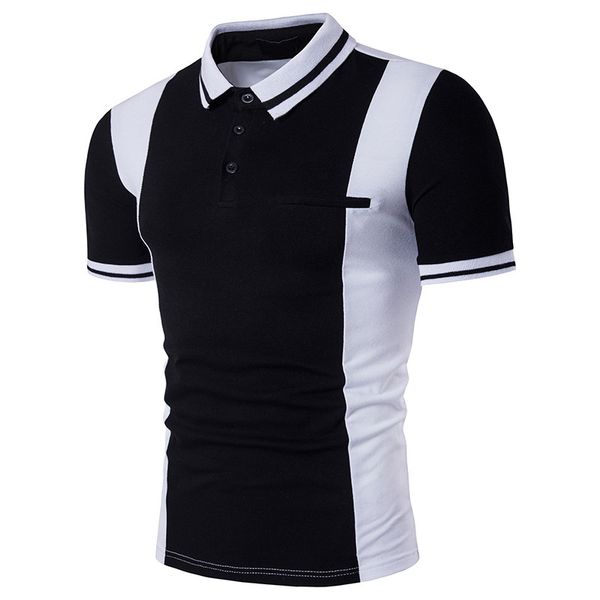

zogaa 2020 summer men shirt black and white colorshort sleeves shirt silm fit casual young mens clothing, White;black