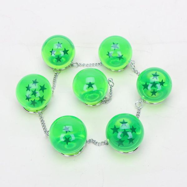 

7pcs/set 2.5cm anime dragon ball z 7 stars crystal balls key chain pendants dragonball keychain figure toy keyfob keyring, Slivery;golden