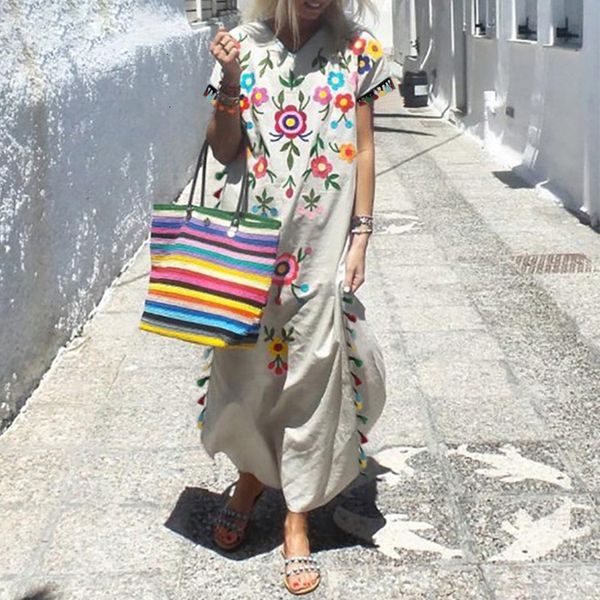 

женщины одежда женские платья богемское женщины цветочные повседневные платья печатается летнее платье v образным вырезом с коротким рукавом, Black;gray