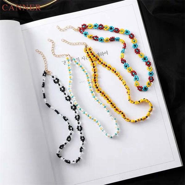 

canner korean style colorful flower necklace women girls sweet choker necklace jewelry gifts collares collier femme 2019 c40, Golden;silver