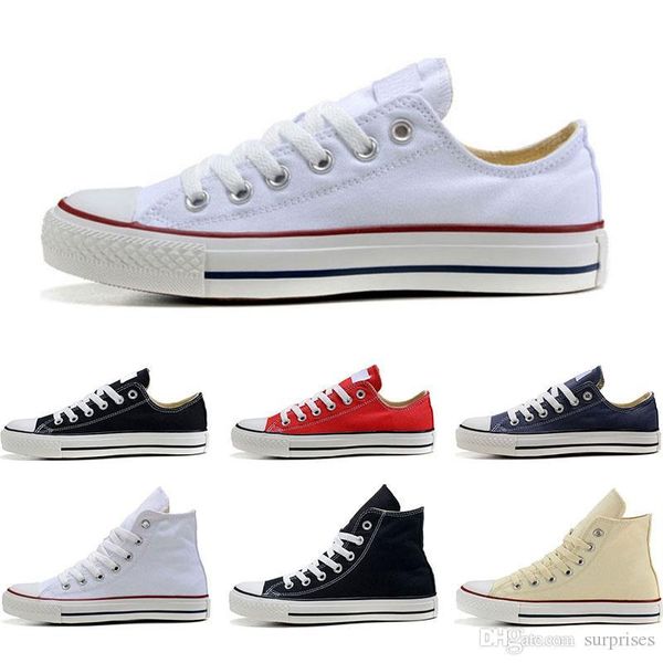 

2019 new designer fashion canvas shoes mens womens white black red burgundy cream canvas sports sneakers size 35-44
