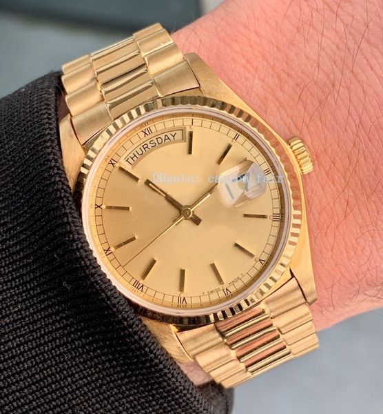 

Модернизированная версия Роскошные мужские часы 36мм Day Date President 18038 Желтое золото