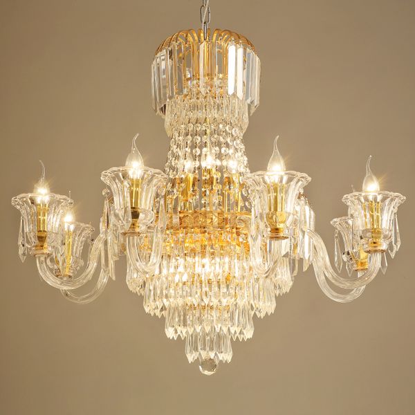 

led modern chandelier american big crystal chandeliers lights fixture european home indoor lighting l hall lobby parlor hanging lamp