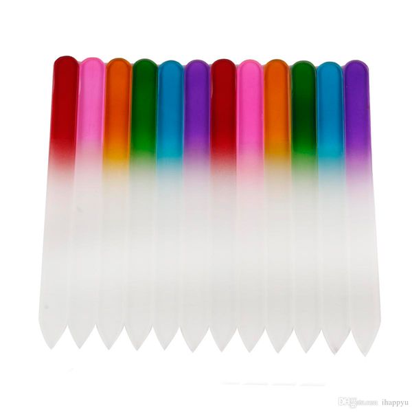 

colorful glass nail files durable crystal file nail buffer nailcare nail art tool for manicure uv polish tool