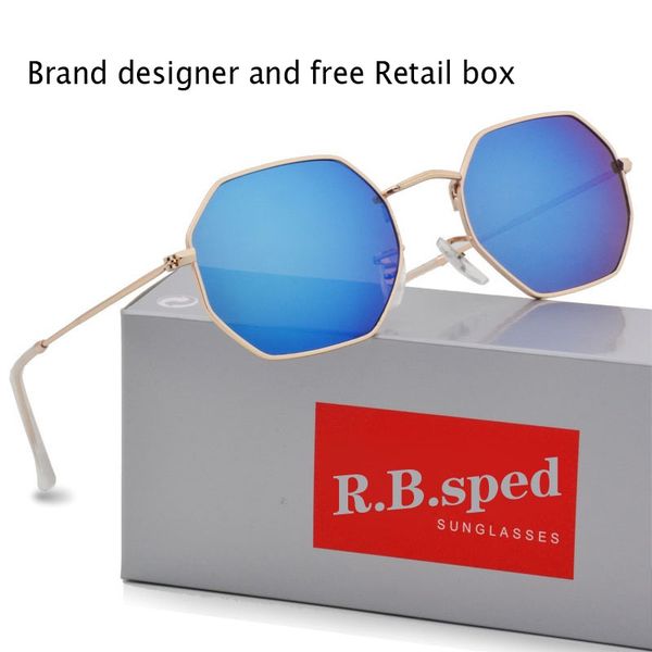 

new arrival sunglasses men women brand design metal frame flat sunglass feminino masculi mirror sun glasses oculos de sol with case and box, White;black