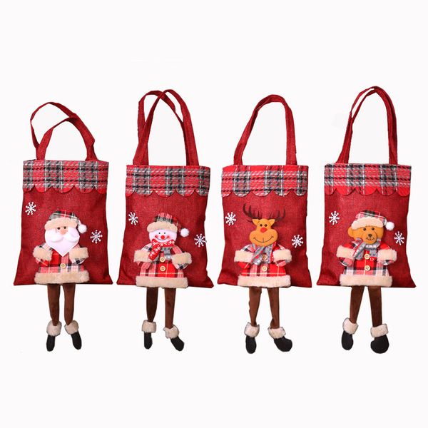 

xmas decoration ornaments new year diy christmas gift bags with handles candy storage children tote bag fabric crafts holiday