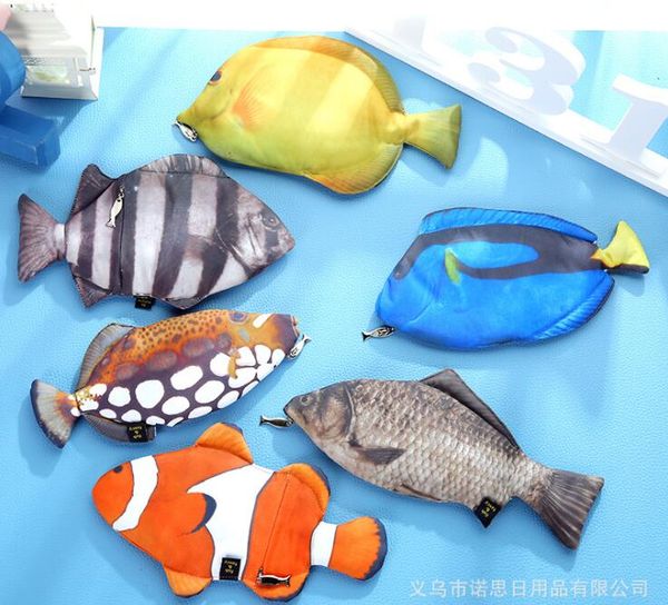 

fish pencil bag creative new cartoon pen case nylon pencil pouch school supplies