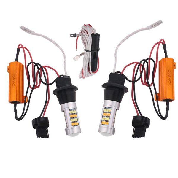 

2pcs t20 7440 2835 42 smd car led drl daytime running light ba15s t20 1156 1000lm 26.5w