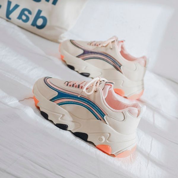 

little white shoes women 2020 spring and spring korean style wild and autumn dad sneakers ins tide, Black