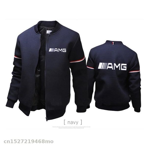 

lightweight knit jacket for amg logo zipper sportswear jacket coat man pilot casual windbreaker motorcycle coats p
