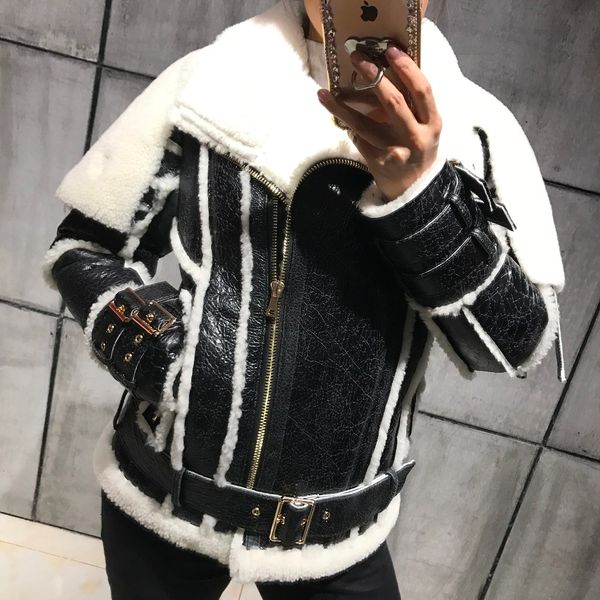 

lady suede leather jacket women shearling leather jacket quality women suede, Black