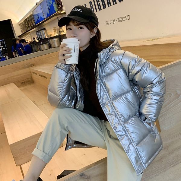 

women parka jacket 2019 winter warm coat cotton padded coat female long sleeve hooded jacket outwear kurtka damska, Black