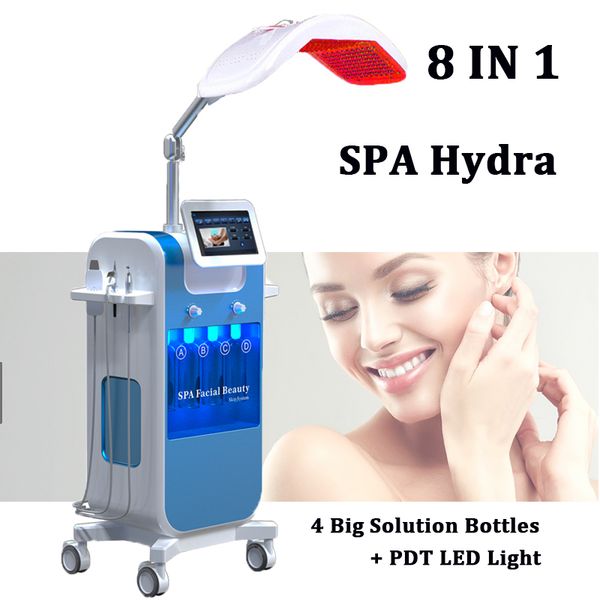

8 in 1 hydrafacial microdermabrasion oxygen jet machine bio face lift diamond peel oxygen facial pdt led wrinkle removal treatment, Black;white